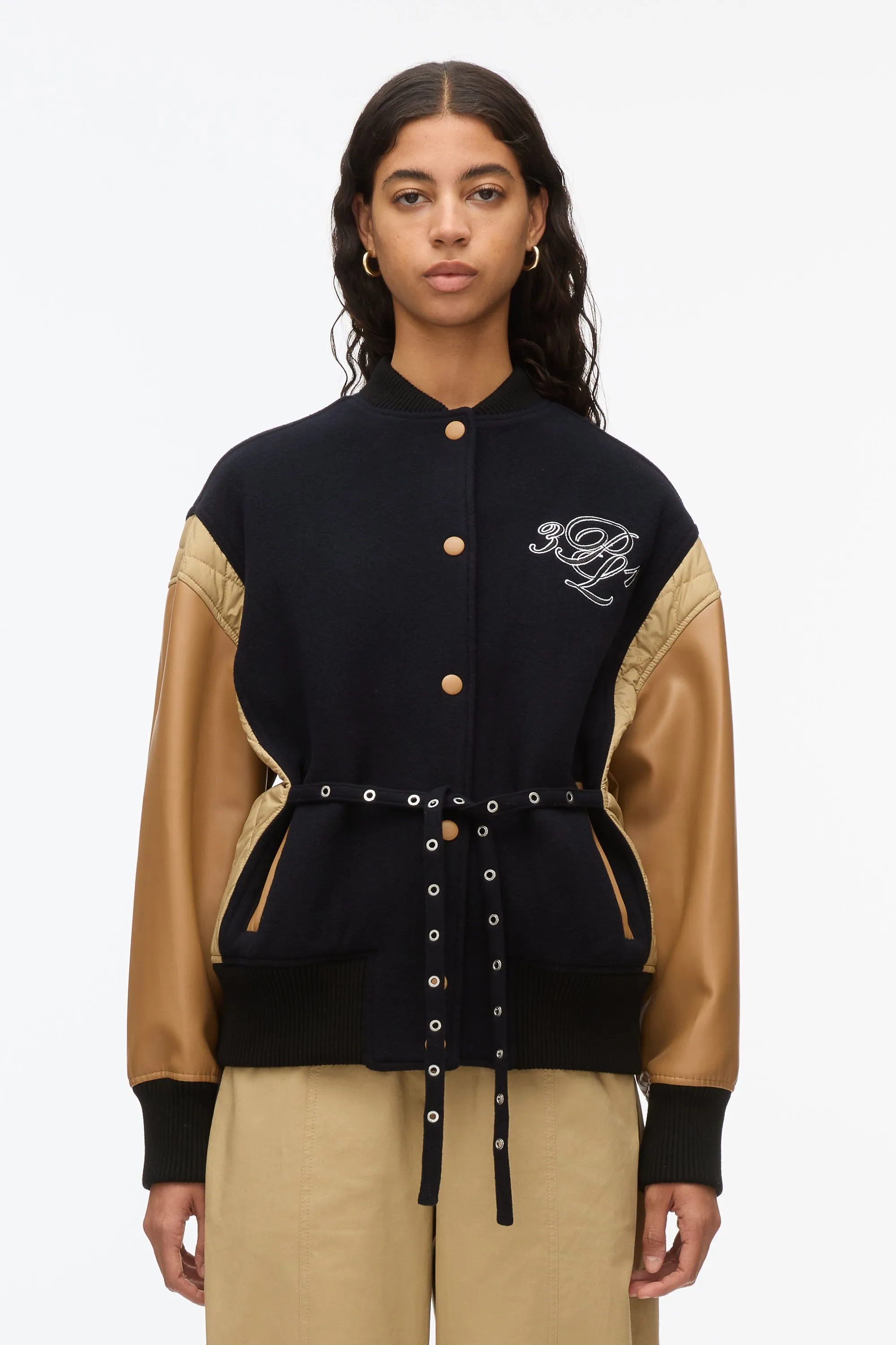 3.1 x Shopbop Boxy Varsity Jacket W Ties