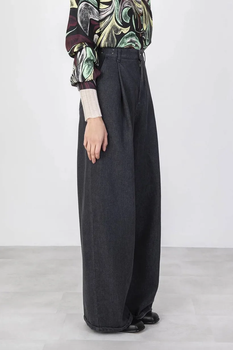 Alysi - Wide Leg Trouser: Grey