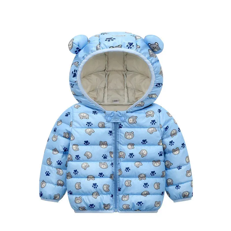 Baby Boys/Girls Cartoon Print Hooded Parka/Jackets