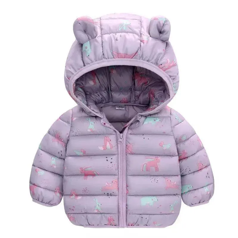 Baby Boys/Girls Cartoon Print Hooded Parka/Jackets