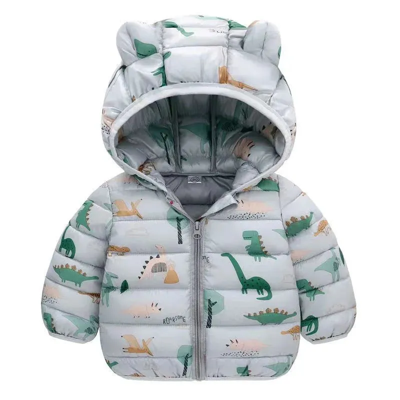 Baby Boys/Girls Cartoon Print Hooded Parka/Jackets