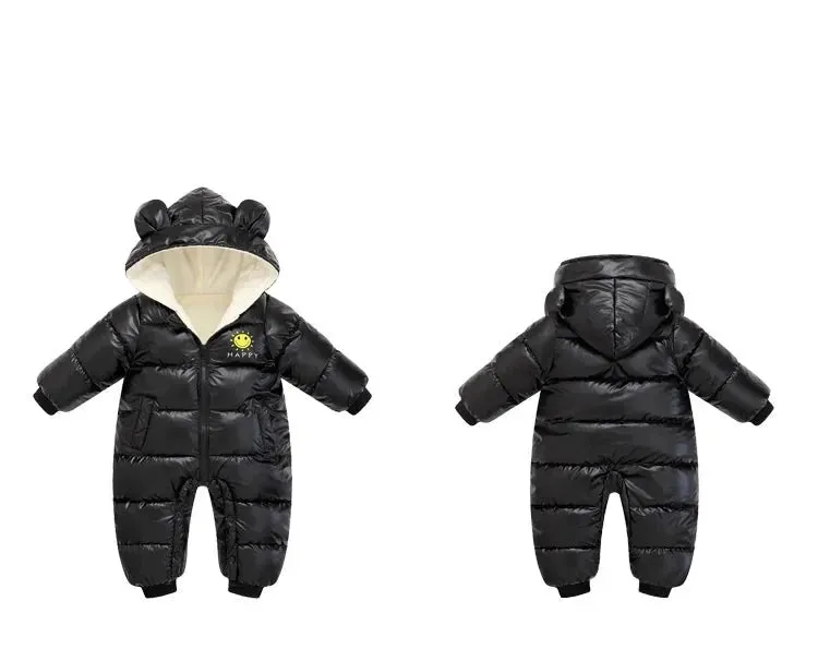 Baby Winter Snowsuit Plus Velvet Waterproof No-wash Baby Boy Jumpsuit Newborn Romper Baby Girl Overalls Infant Coat Clothes