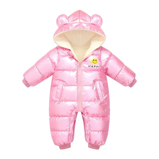 Baby Winter Snowsuit Plus Velvet Waterproof No-wash Baby Boy Jumpsuit Newborn Romper Baby Girl Overalls Infant Coat Clothes