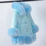 Baby Winter Warm Fur Coats For Girls Long Sleeve Hooded Thick Girls Jacket Party Kids Fur Outwear Clothing