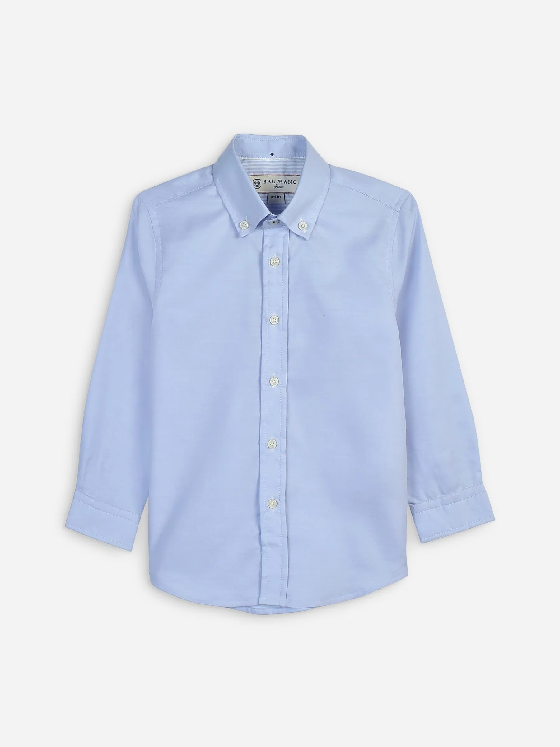 Basic Blue Oxford Long Sleeve Casual Shirt