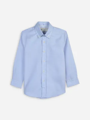 Basic Blue Oxford Long Sleeve Casual Shirt