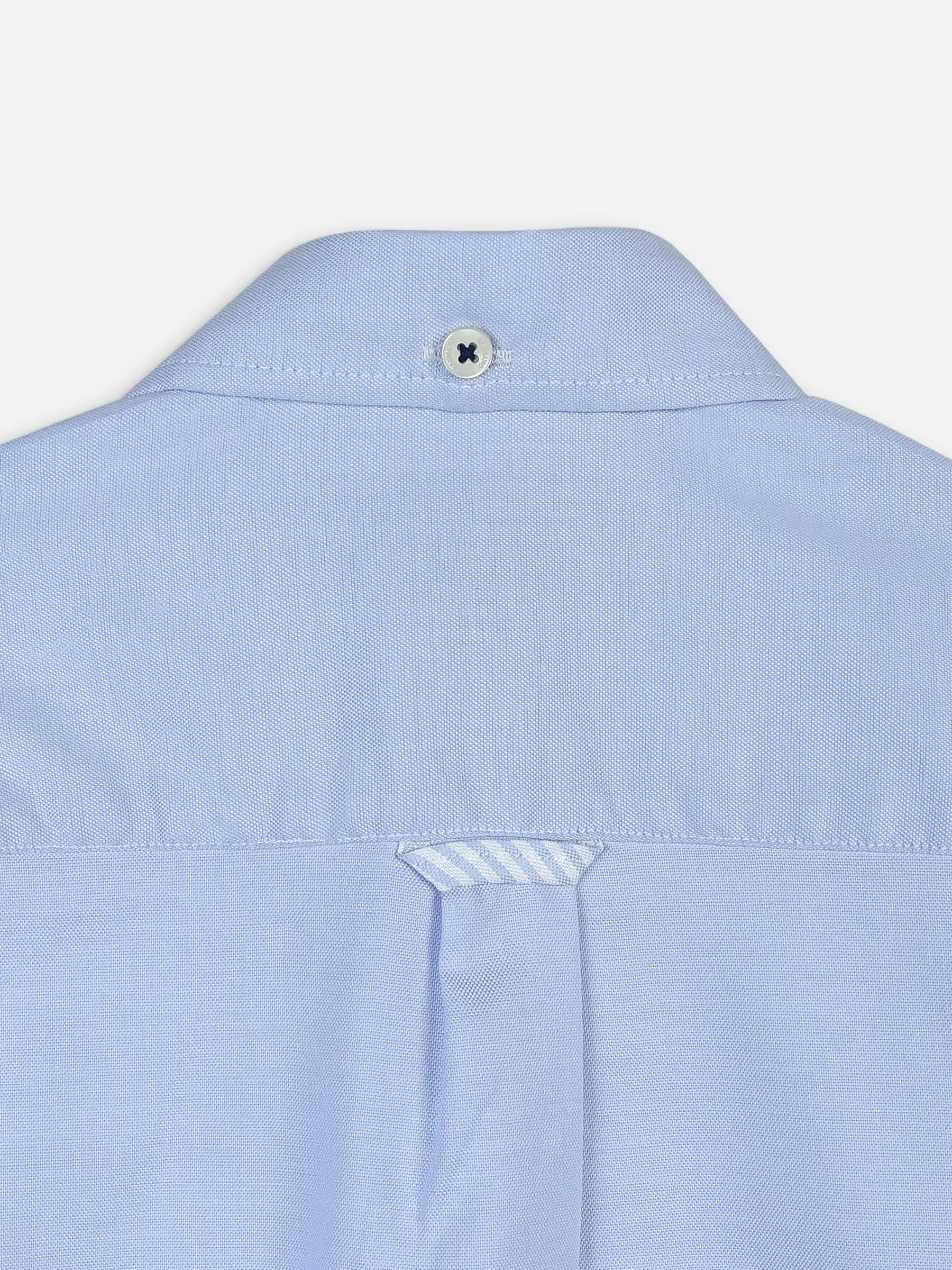 Basic Blue Oxford Long Sleeve Casual Shirt