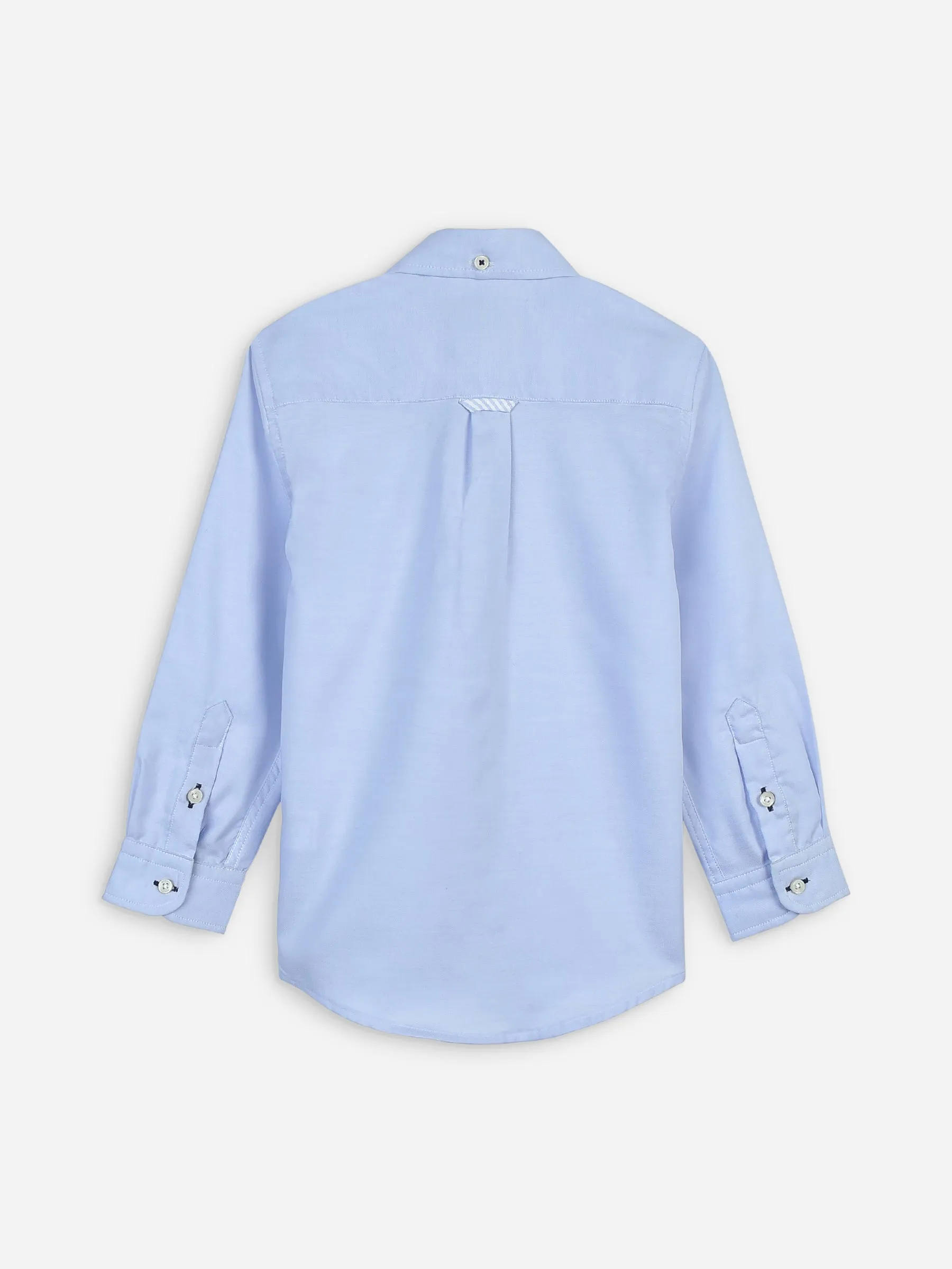 Basic Blue Oxford Long Sleeve Casual Shirt