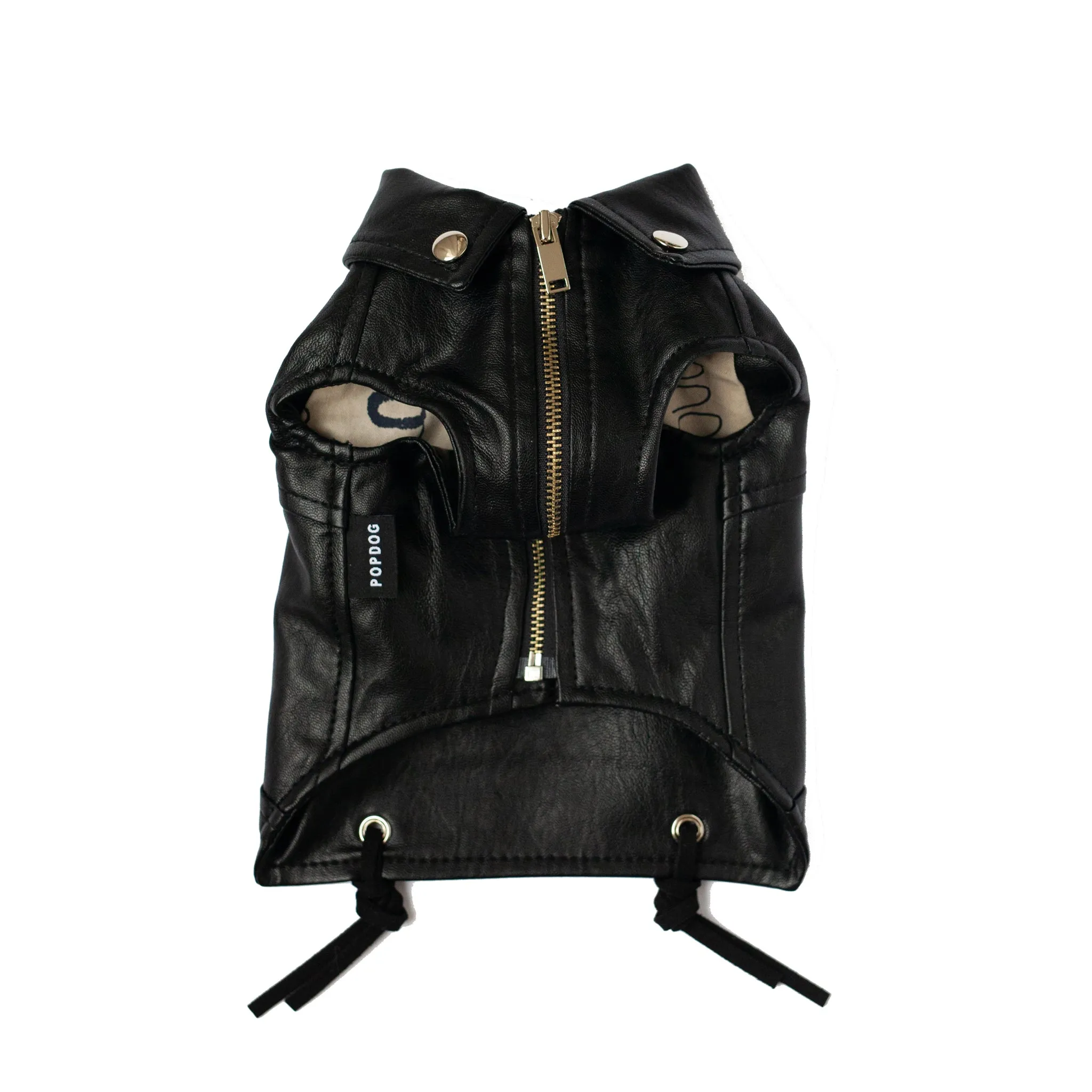 black leather biker jacket