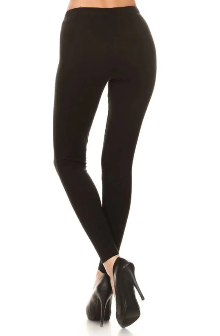 Black Solid Soft and Comfortable Leggings