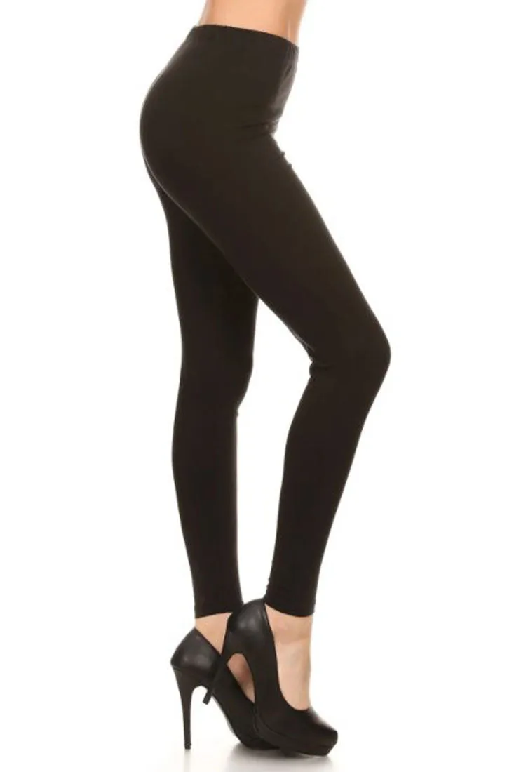 Black Solid Soft and Comfortable Leggings