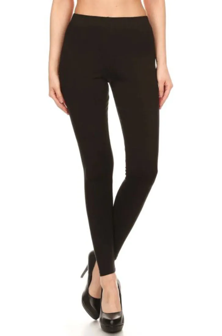 Black Solid Soft and Comfortable Leggings