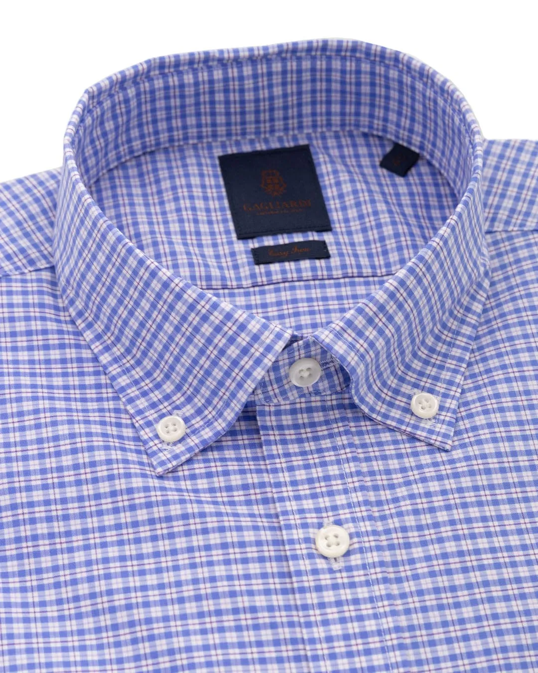 Blue Check Button-down Easy-iron Shirt