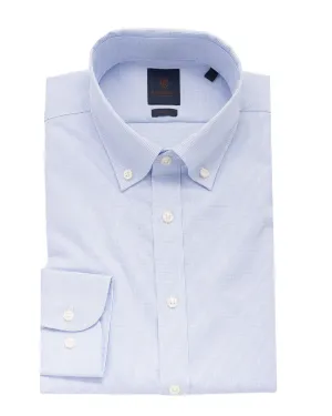 Blue Micro-check Button-down Non-iron Shirt