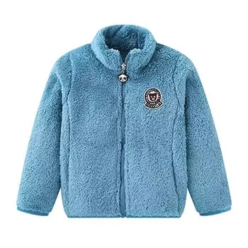 Boys Zipper Hooded Fur Collar Design Warm Jackets