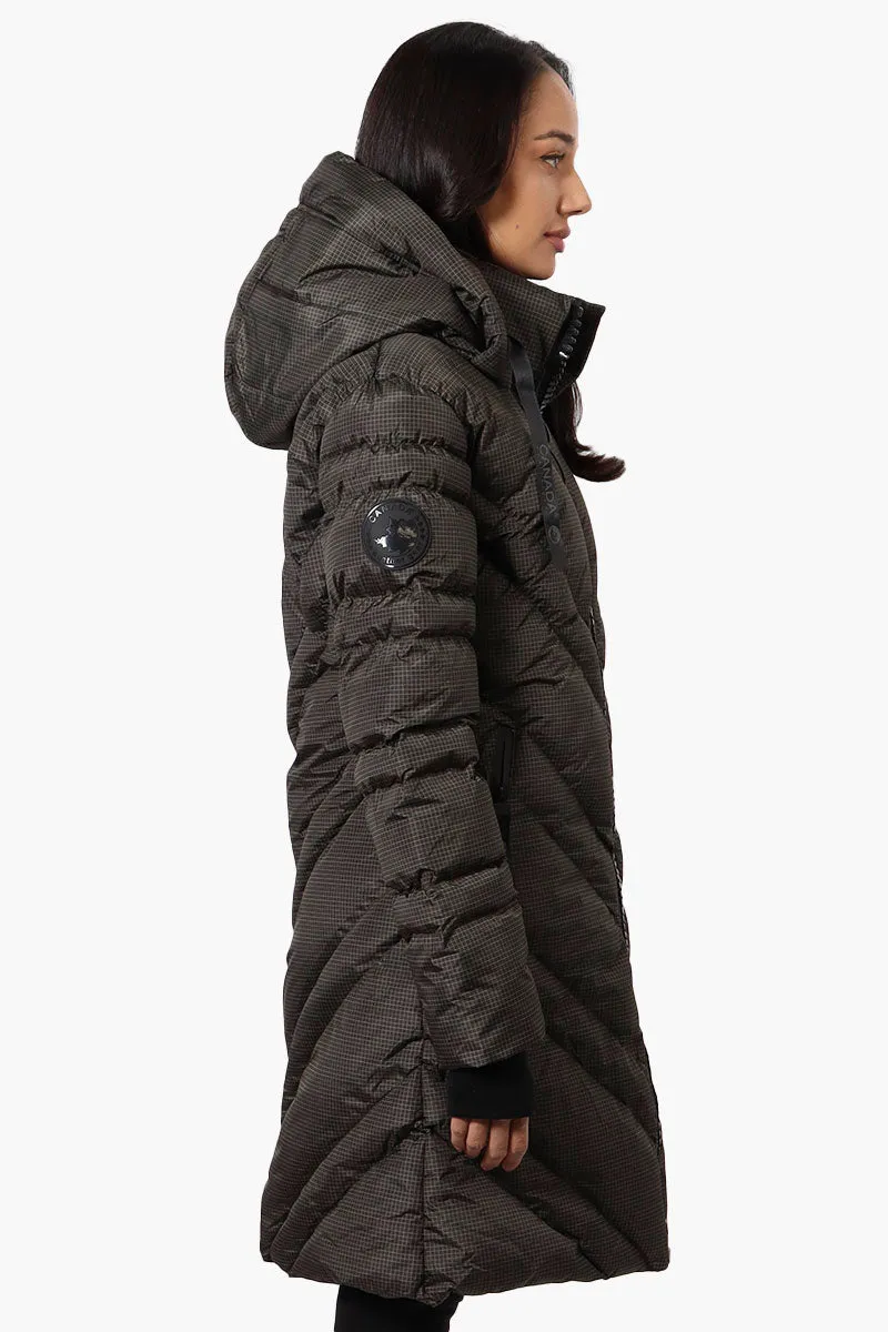 Canada Weather Gear Long Chevron Quilted Parka Jacket - Olive