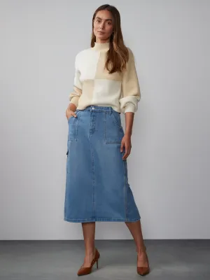 Cargo Pocket Denim Skirt