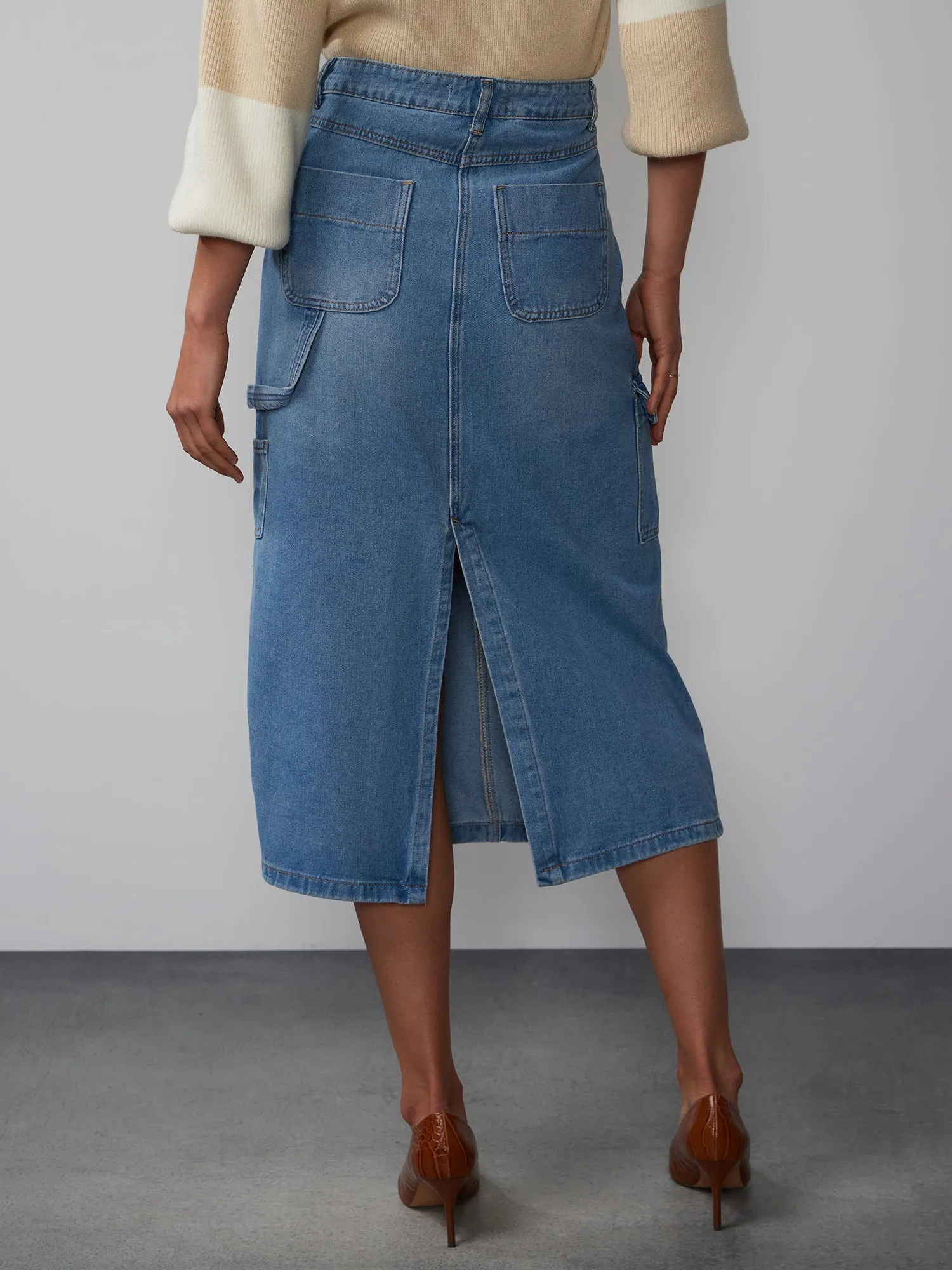 Cargo Pocket Denim Skirt