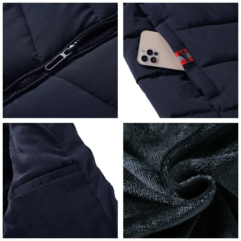 Casual Warm Fleece Waterproof Thick Jacket Parka