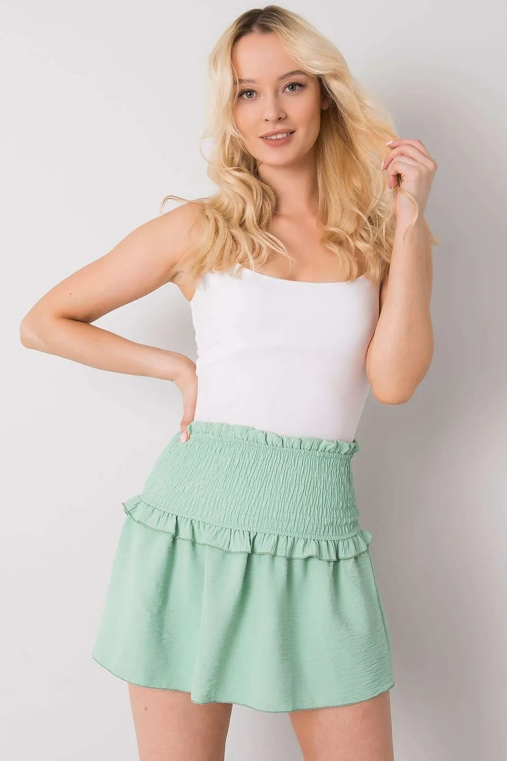 Chic Elastic Waist Summer Mini Skirt