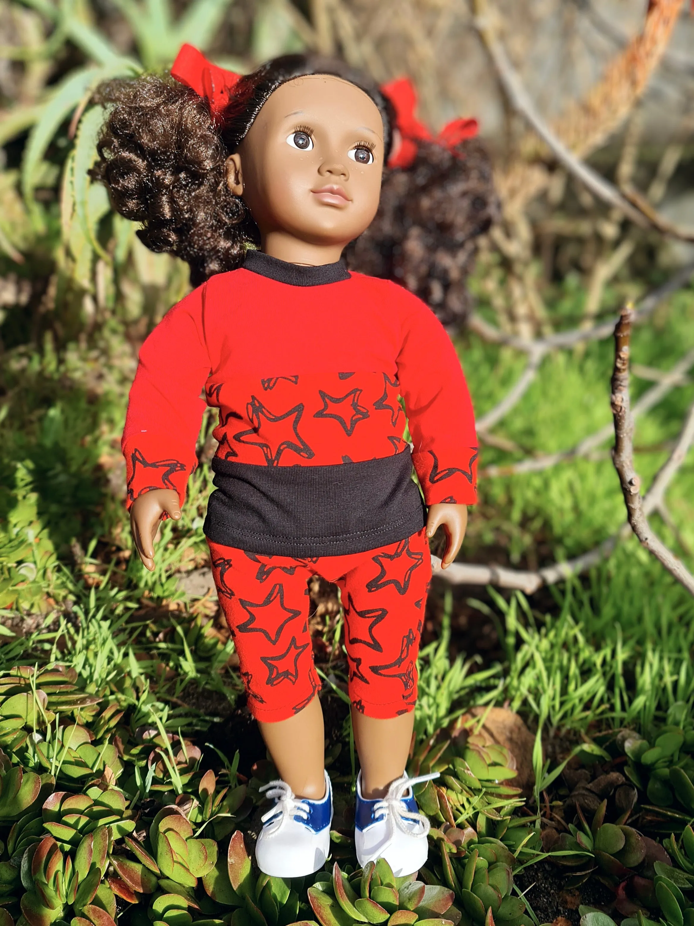 Color-Block Tie Top & Sunshine Leggings Doll Pattern Set