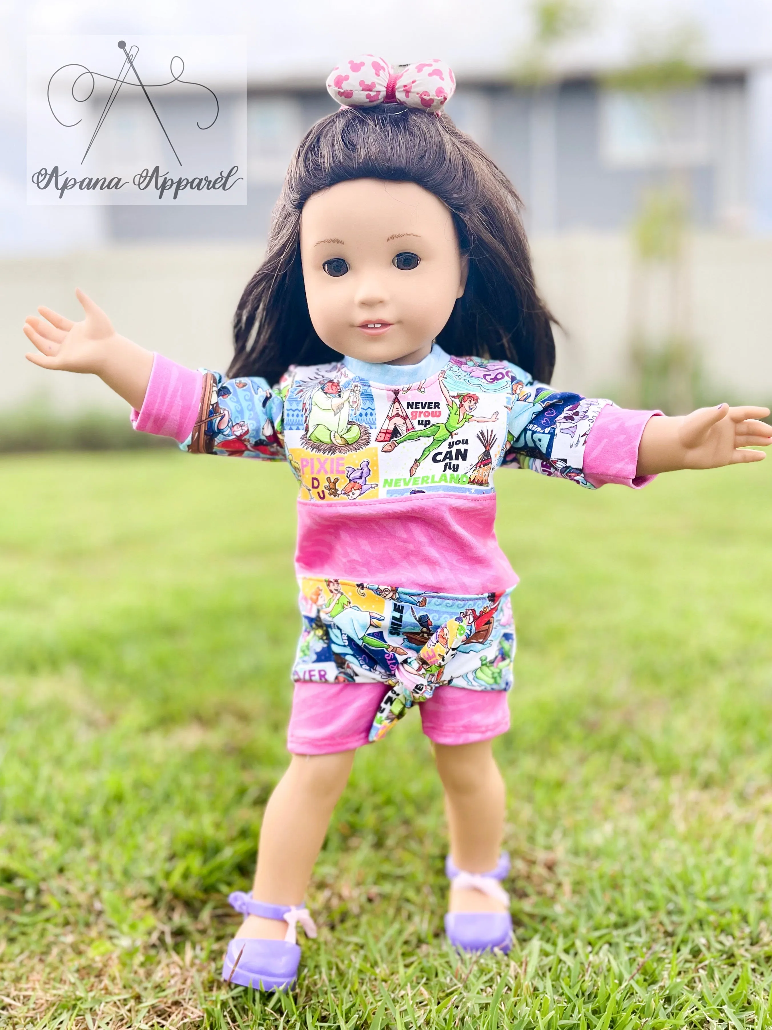 Color-Block Tie Top & Sunshine Leggings Doll Pattern Set