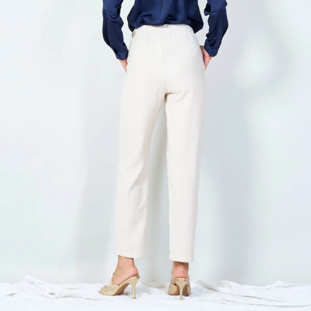 Comfortable elastic waist trousers wholesale