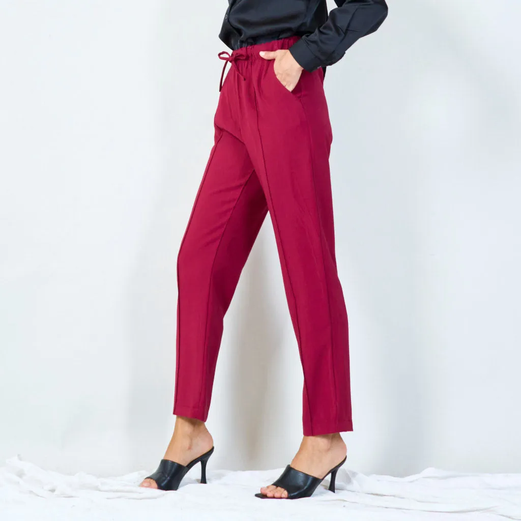 Comfortable elastic waist trousers wholesale