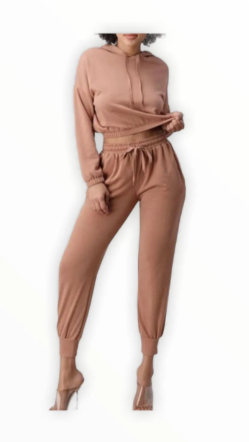 Comfy Long Sleeve crop with sweats set