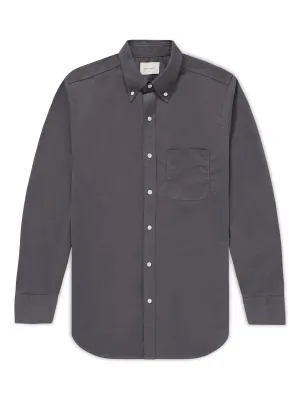 Cotton Button Down Shirt - Slate Gray