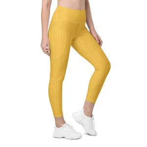 Daffodil Yellow High Waisted Leggings with Pockets