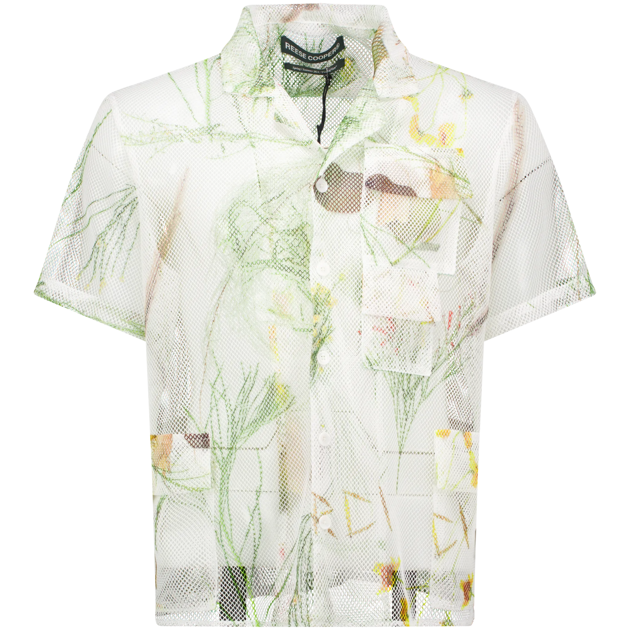 Desert Brush Printed Mesh Short Sleeve Cargo Shirt