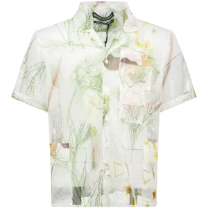 Desert Brush Printed Mesh Short Sleeve Cargo Shirt