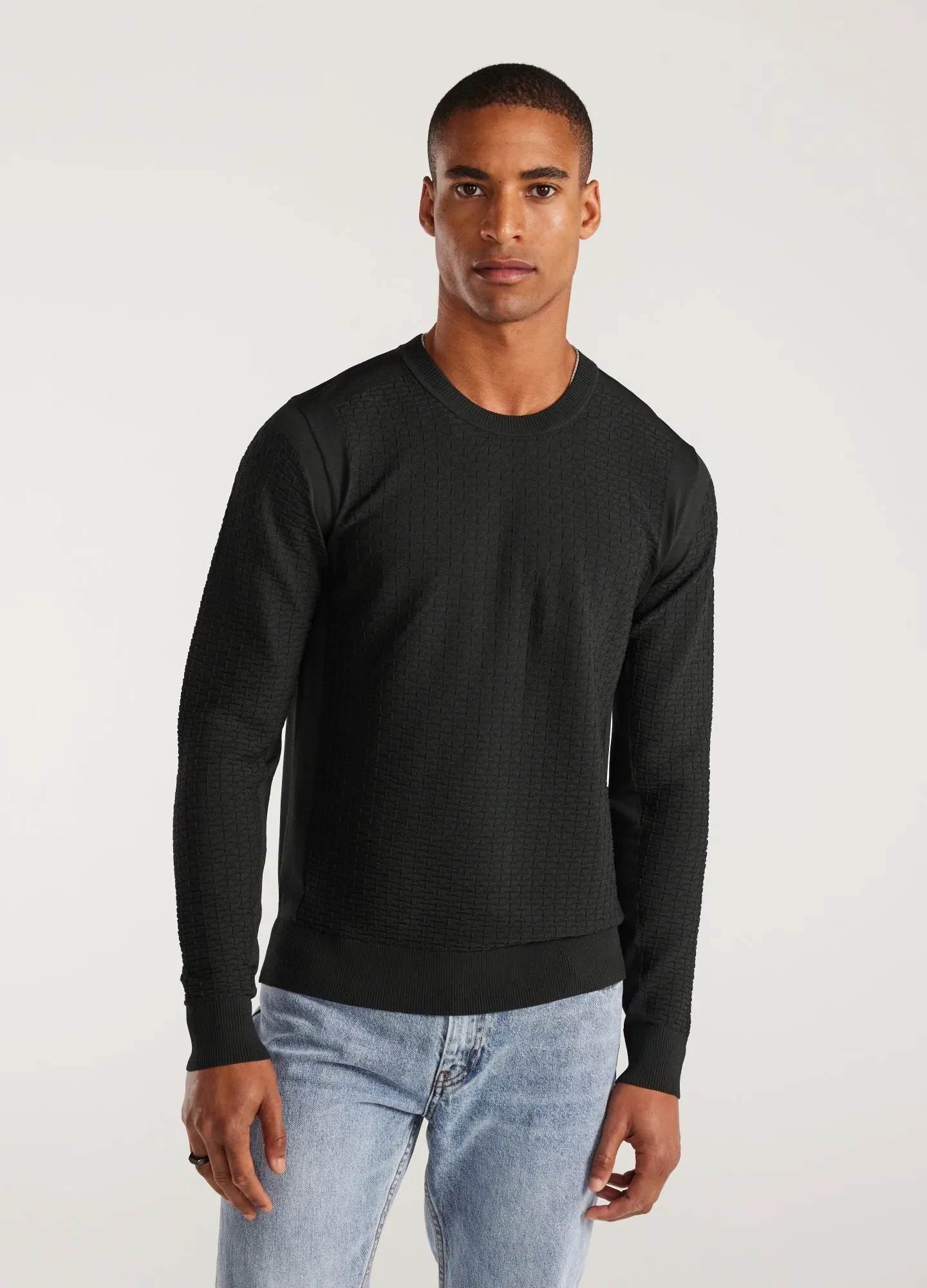 Diamond Stitch Tech Sweater Thyme