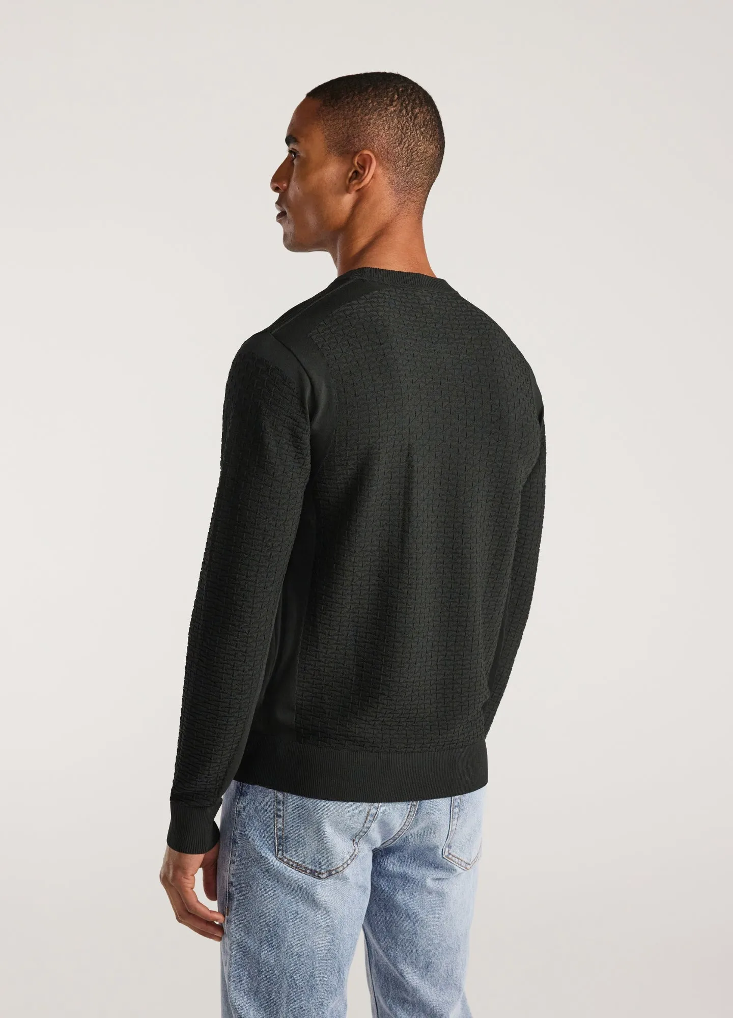 Diamond Stitch Tech Sweater Thyme