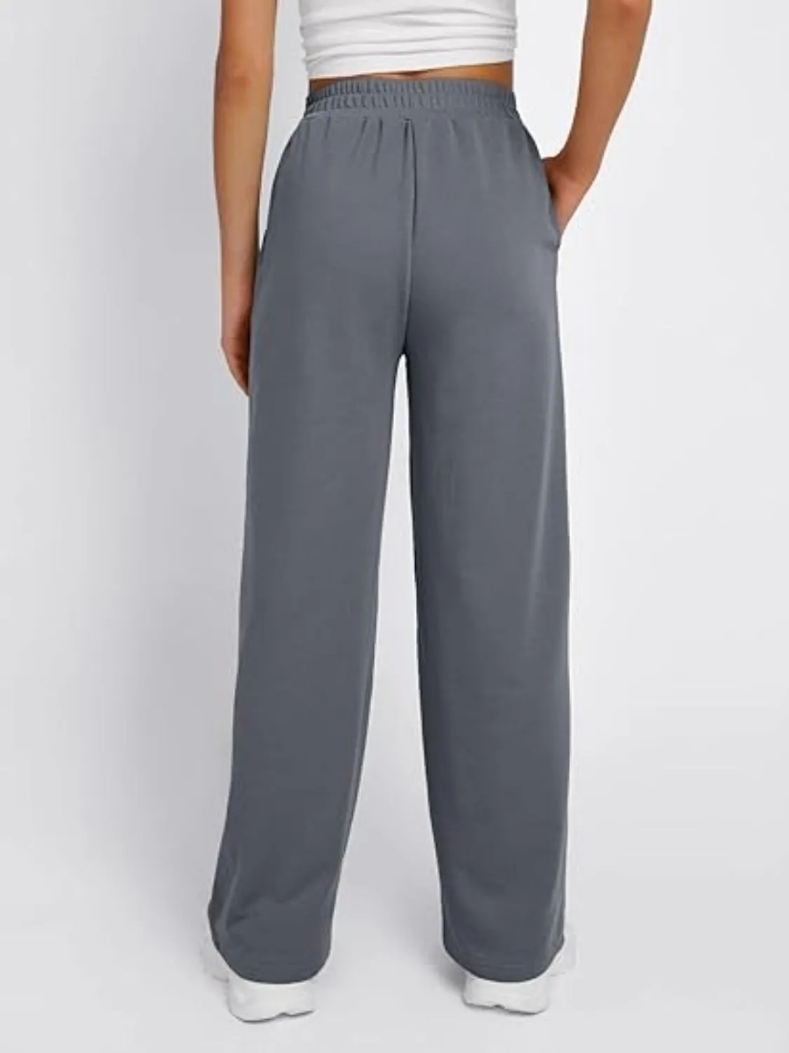 Elastic Waist Wide Leg Pants