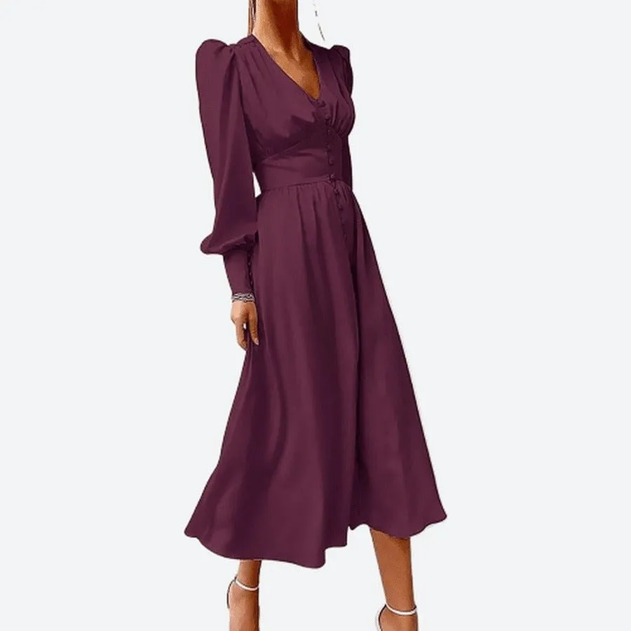 Elegant Long Sleeve Midi Dresses