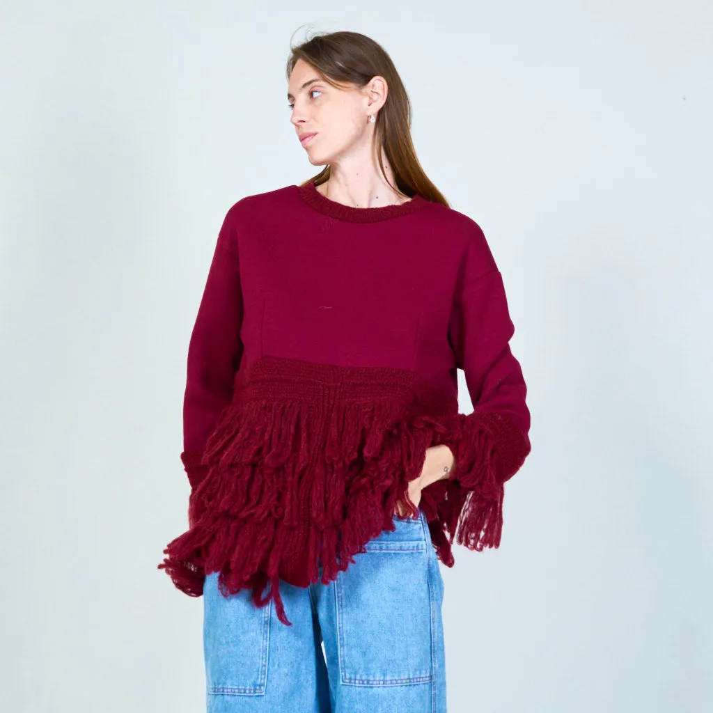 Fashionable fringe sweater wholesale