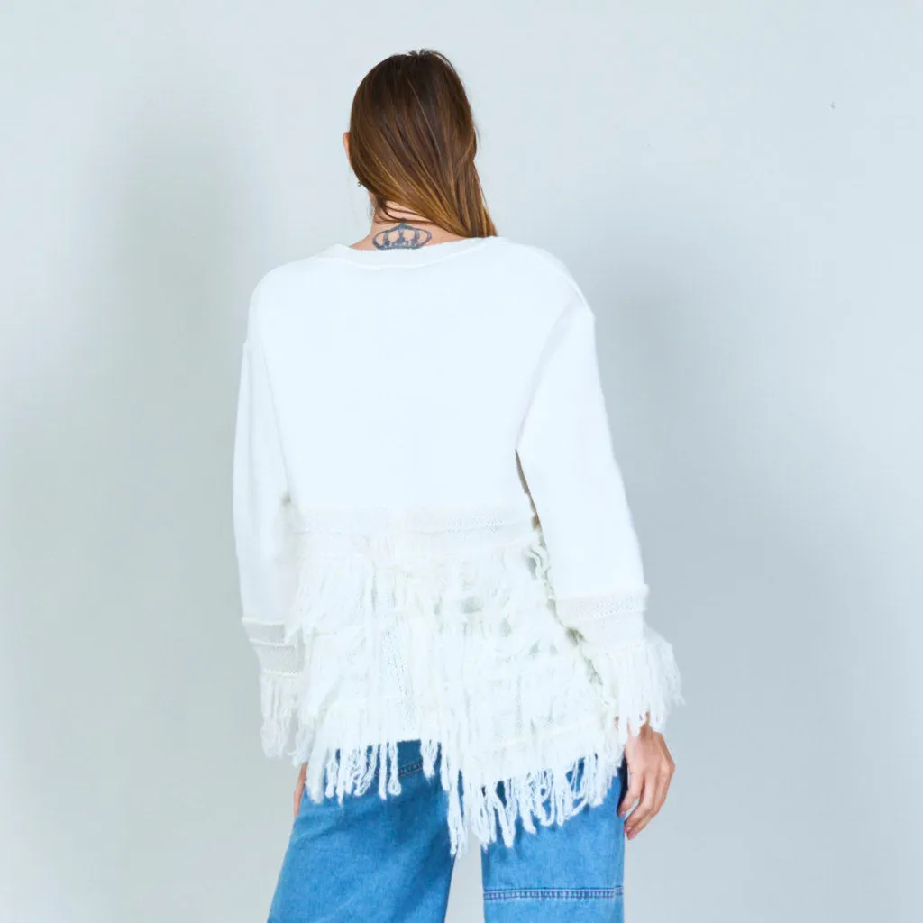 Fashionable fringe sweater wholesale