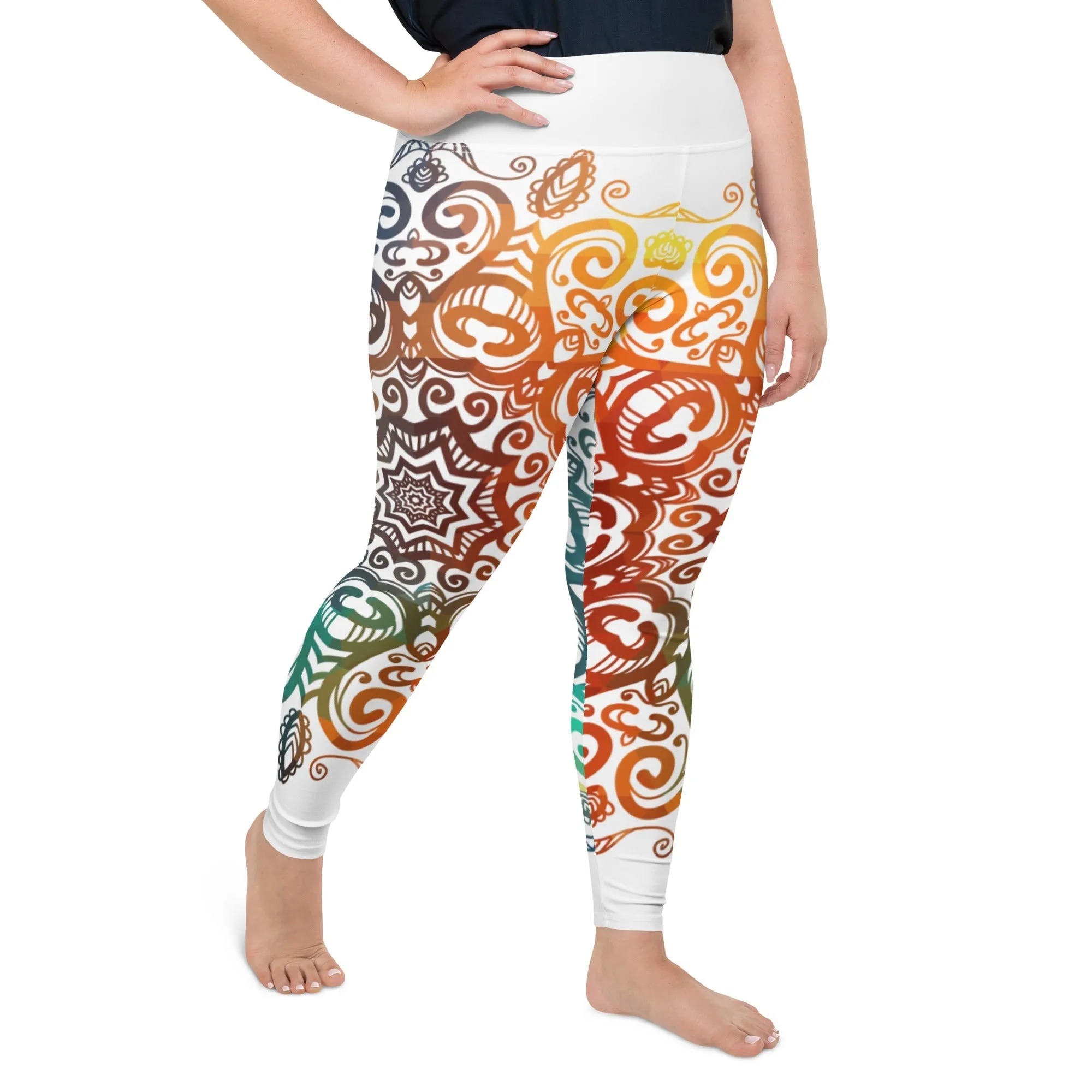 Floral Ornament Plus Size Leggings