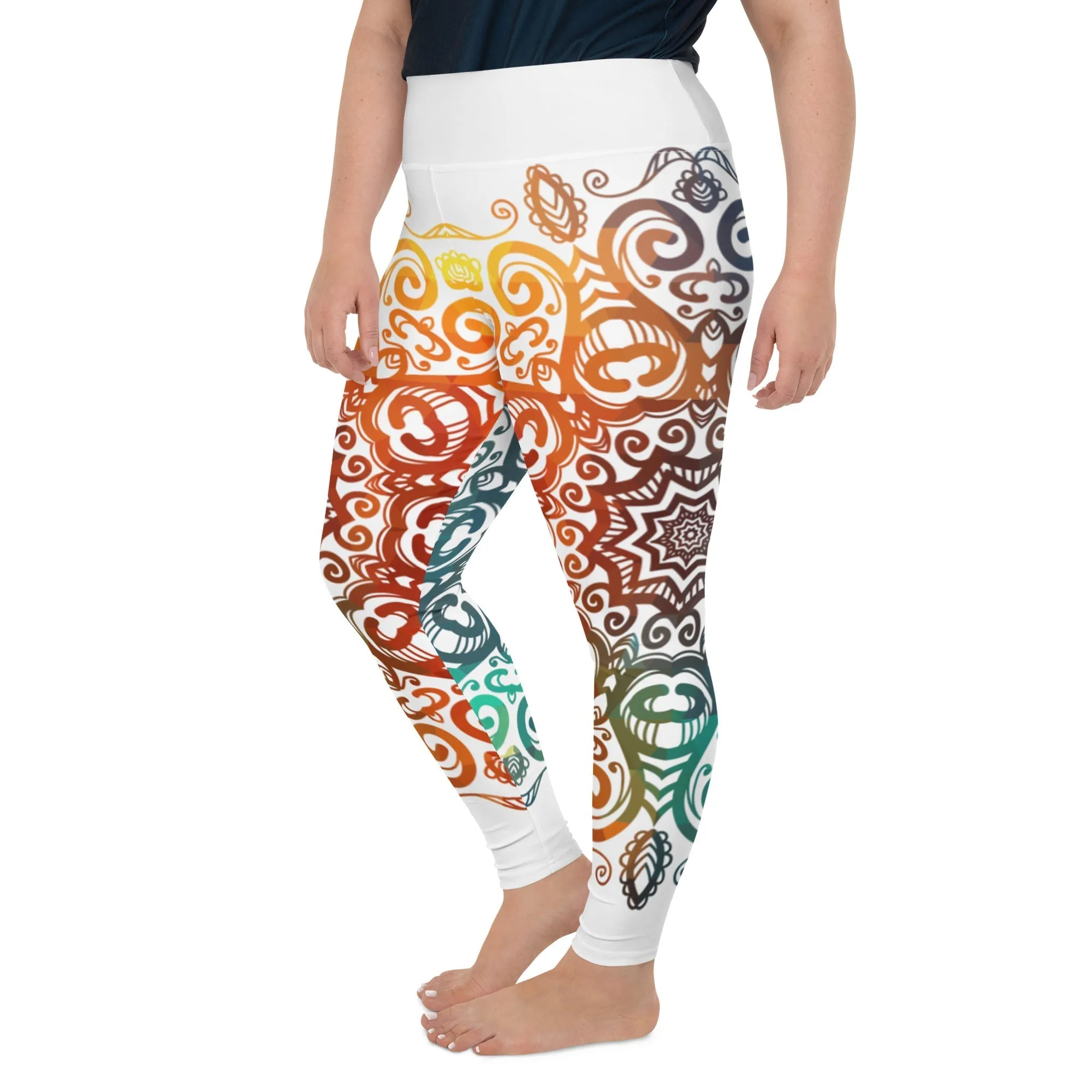 Floral Ornament Plus Size Leggings