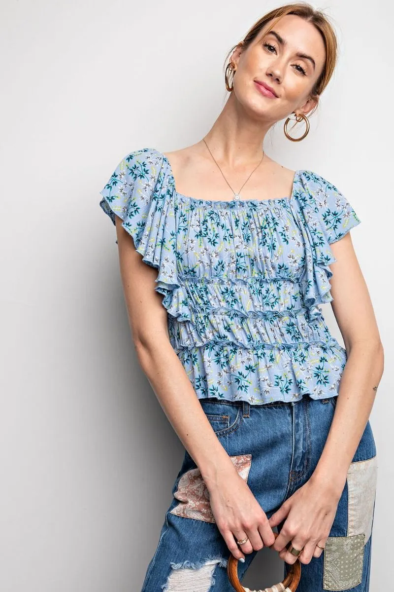 Floral Ruffle Top