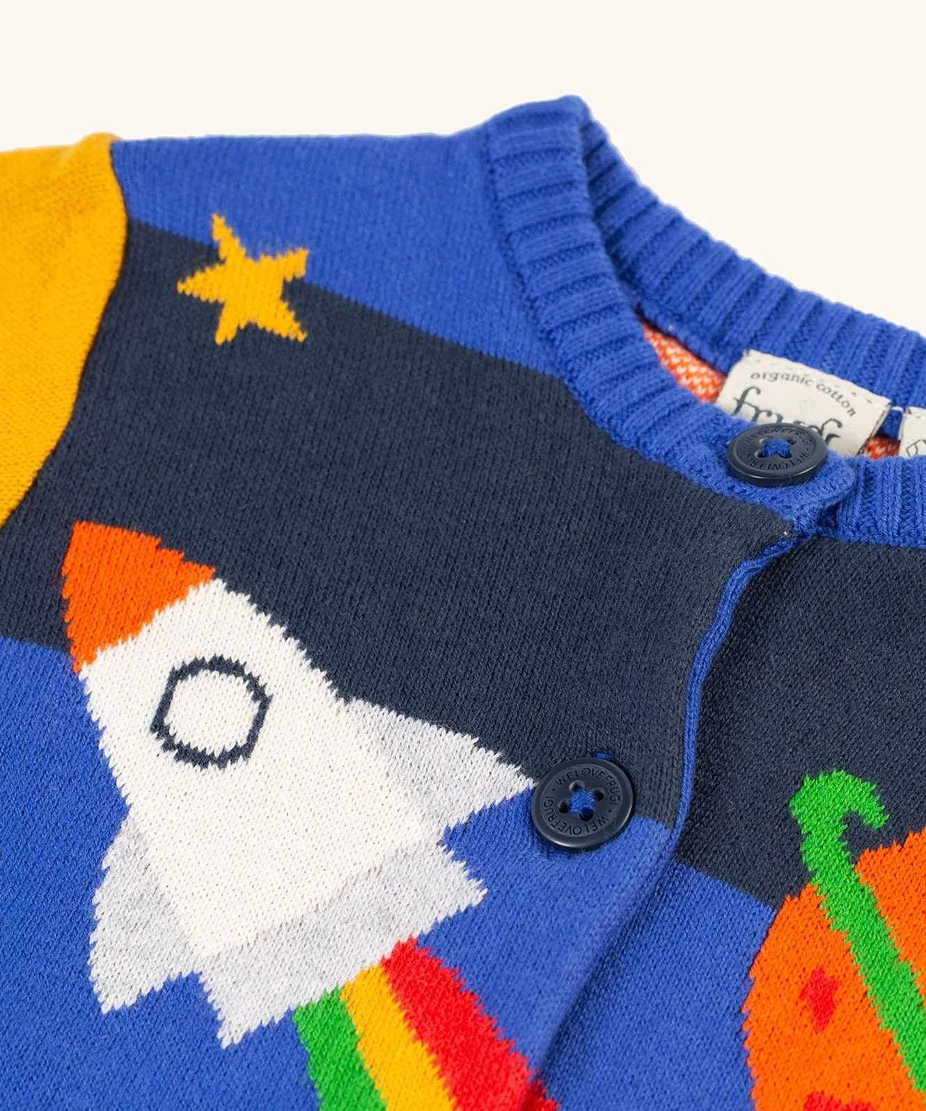 Frugi Corin Knitted Cardigan - Blue Tang/Rocket Flight