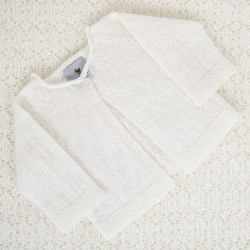 G.H.Hurt & Son Cashmere Baby Cardigan - White