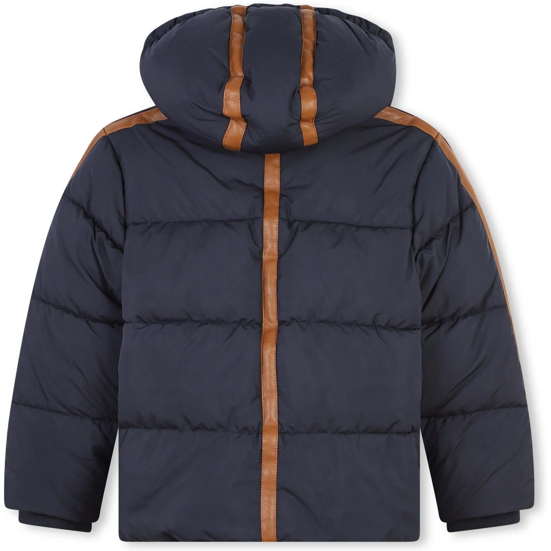 Girls Navy Quilted Puffer Coat