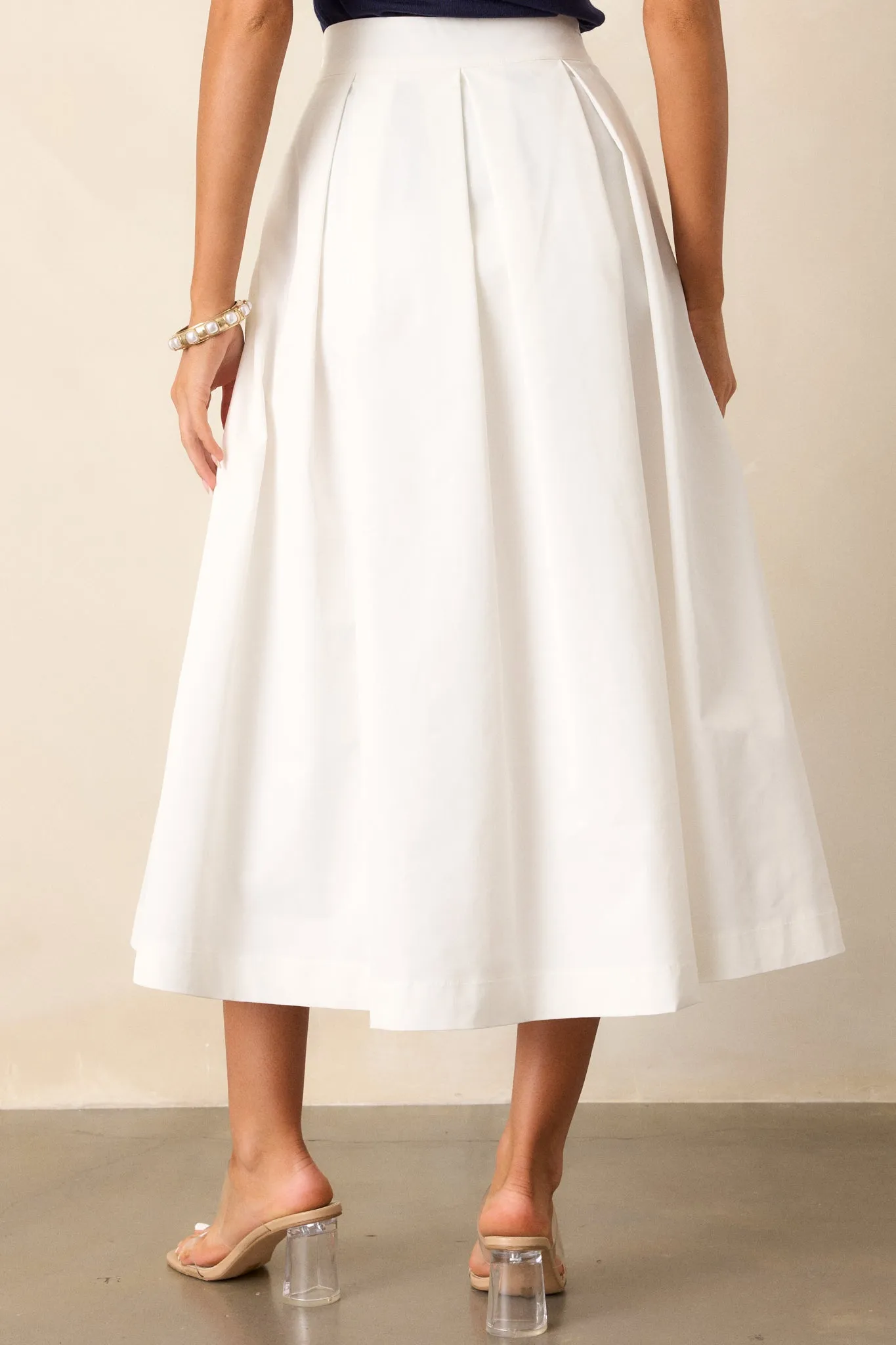 Glimpse In Time Cotton White Palazzo Pants