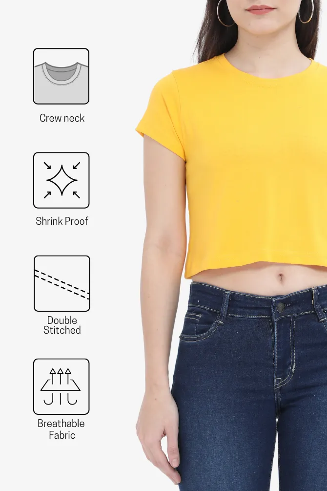 Golden Yellow Crop Tops for women