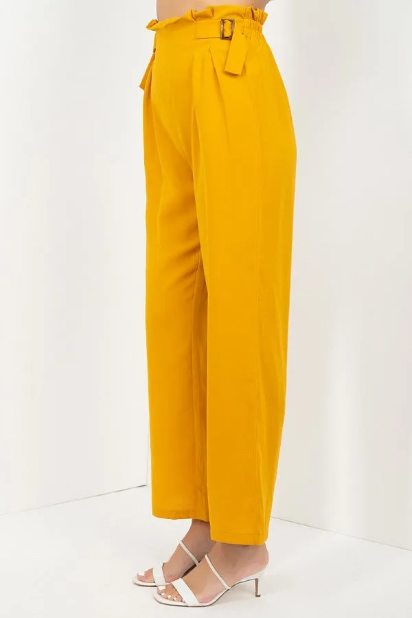 High Waist Paperbag Wide Pants - 2 colors