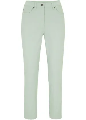 High-waisted trousers 7/8 Bpc Bonprix Collection, green