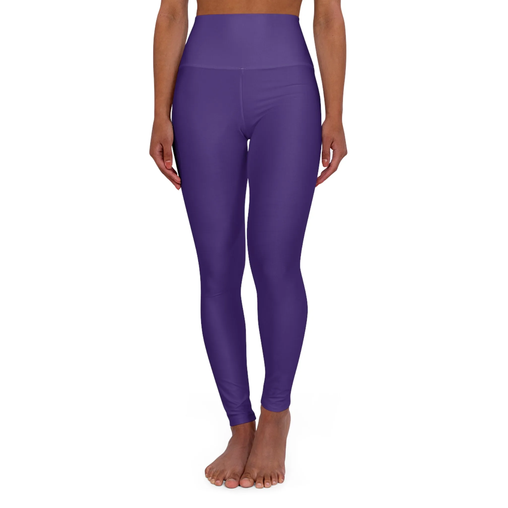 High Waisted Yoga Leggings - Purple - Skyline